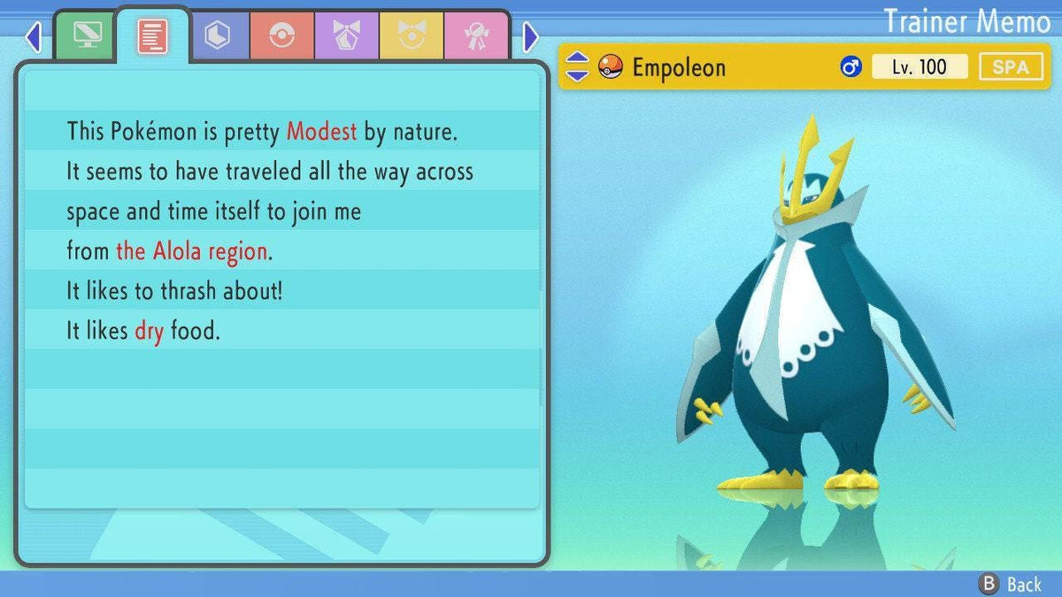 SHINY 6IV EMPOLEON Pokemon Brilliant Diamond Shining Pearl 6IV Competitive Battle Ready - Image 3
