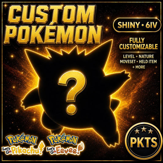 Custom Shiny Pokemon Lets Go Pikachu Eevee Shining Pearl 6IV Competitive Battle Ready Custom OT - Image 1