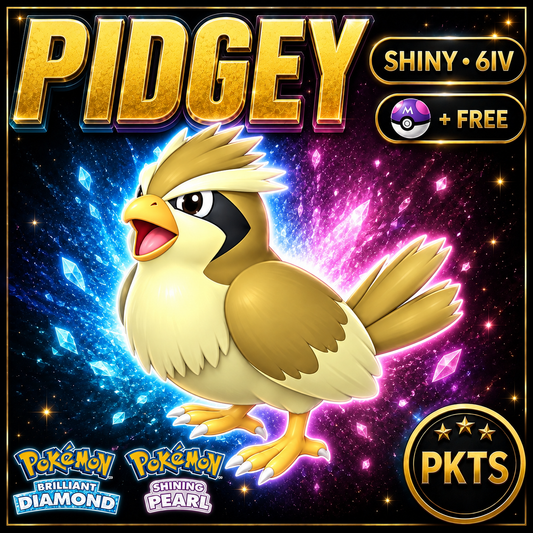 Shiny Pidgey for Pokémon Brilliant Diamond & Shining Pearl (BDSP), 6IV, PKTS.