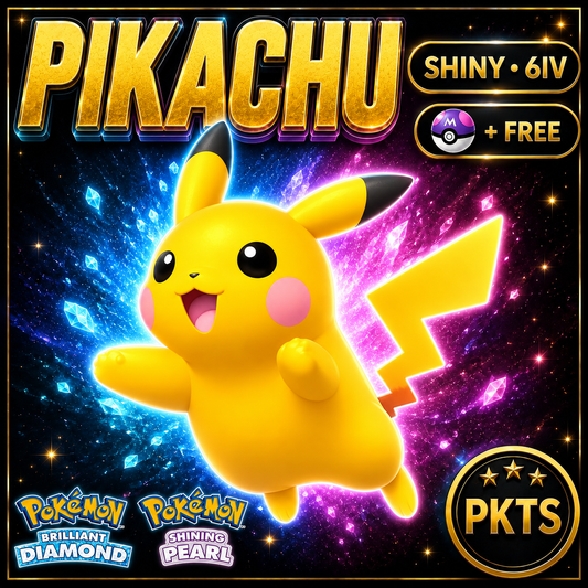 Shiny Pikachu for Pokémon Brilliant Diamond & Shining Pearl (BDSP), 6IV, PKTS.