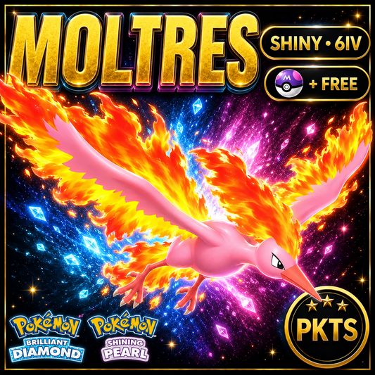 Shiny Moltres for Pokémon Brilliant Diamond & Shining Pearl (BDSP), 6IV, PKTS.
