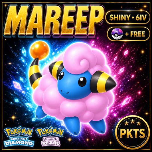 Shiny Mareep for Pokémon Brilliant Diamond & Shining Pearl (BDSP), 6IV, PKTS.