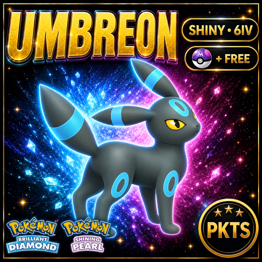 Shiny Umbreon for Pokémon Brilliant Diamond & Shining Pearl (BDSP), 6IV, PKTS.