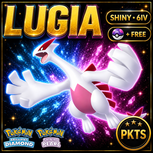 Shiny Lugia for Pokémon Brilliant Diamond & Shining Pearl (BDSP), 6IV, PKTS.