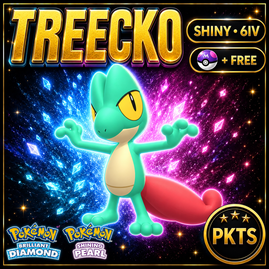 Shiny Treecko for Pokémon Brilliant Diamond & Shining Pearl (BDSP), 6IV, PKTS.