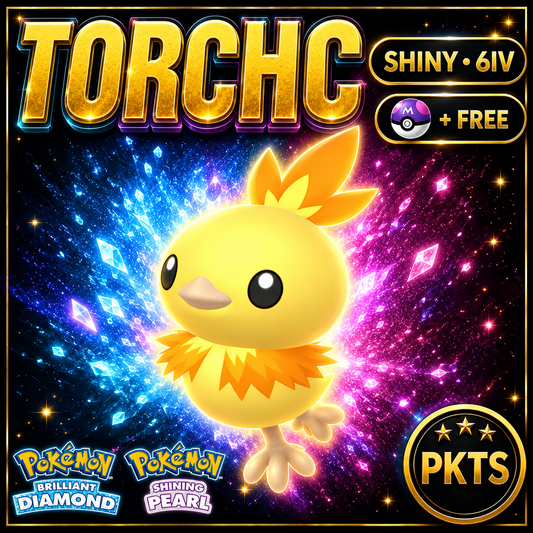 Shiny Torchic for Pokémon Brilliant Diamond & Shining Pearl (BDSP), 6IV, PKTS.
