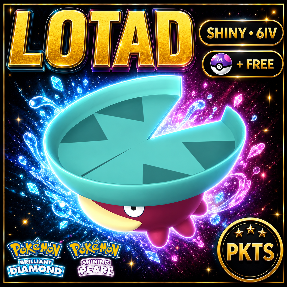 Shiny Lotad for Pokémon Brilliant Diamond & Shining Pearl (BDSP), 6IV, PKTS.