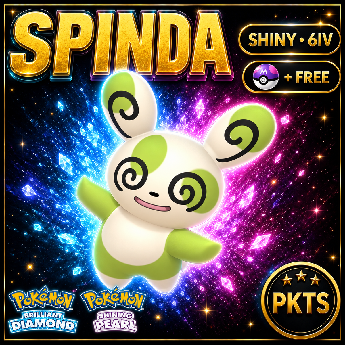 Shiny Spinda for Pokémon Brilliant Diamond & Shining Pearl (BDSP), 6IV, PKTS.