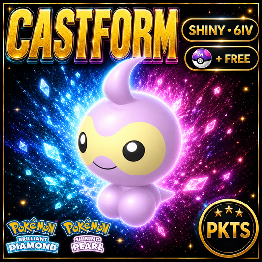 Shiny Castform for Pokémon Brilliant Diamond & Shining Pearl (BDSP), 6IV, PKTS.
