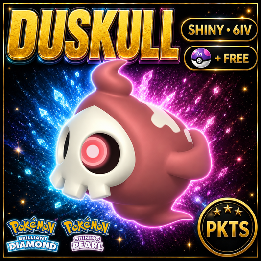 Shiny Duskull for Pokémon Brilliant Diamond & Shining Pearl (BDSP), 6IV, PKTS.