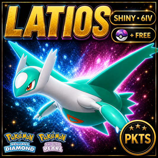 Shiny Latios for Pokémon Brilliant Diamond & Shining Pearl (BDSP), 6IV, PKTS.