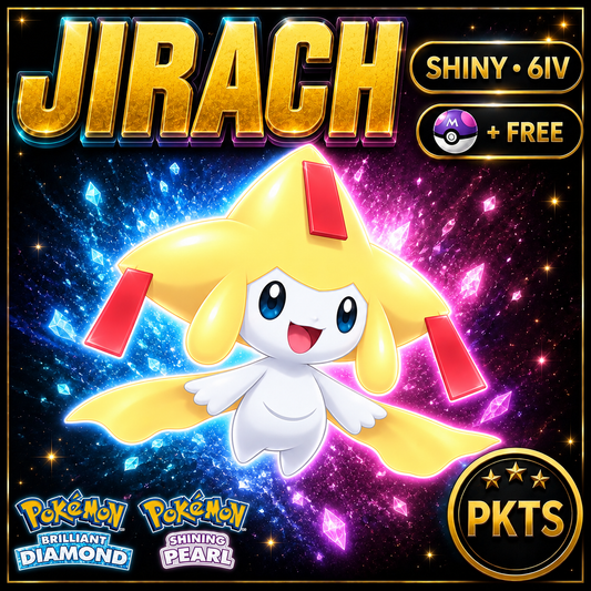 Shiny Jirachi for Pokémon Brilliant Diamond & Shining Pearl (BDSP), 6IV, PKTS.