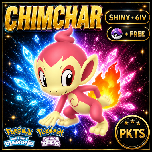 Shiny Chimchar for Pokémon Brilliant Diamond & Shining Pearl (BDSP), 6IV, PKTS.