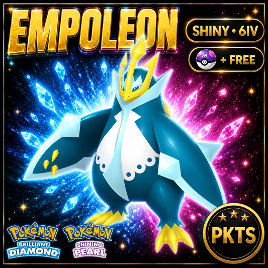 Shiny Empoleon for Pokémon Brilliant Diamond & Shining Pearl (BDSP), 6IV, PKTS.