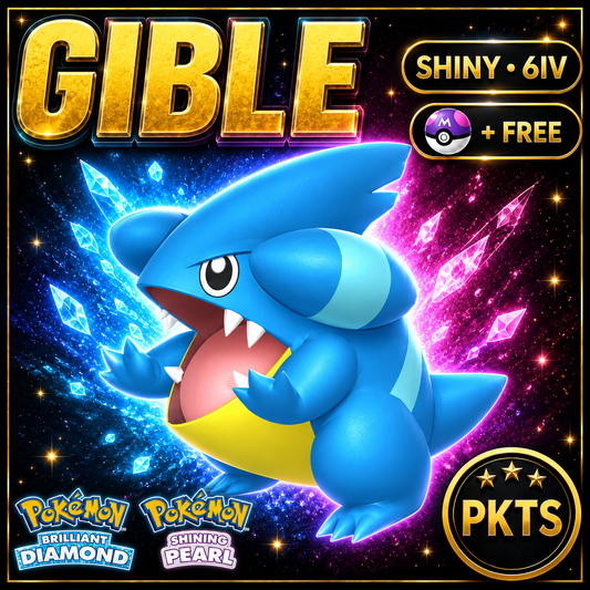 Shiny Gible for Pokémon Brilliant Diamond & Shining Pearl (BDSP), 6IV, PKTS.