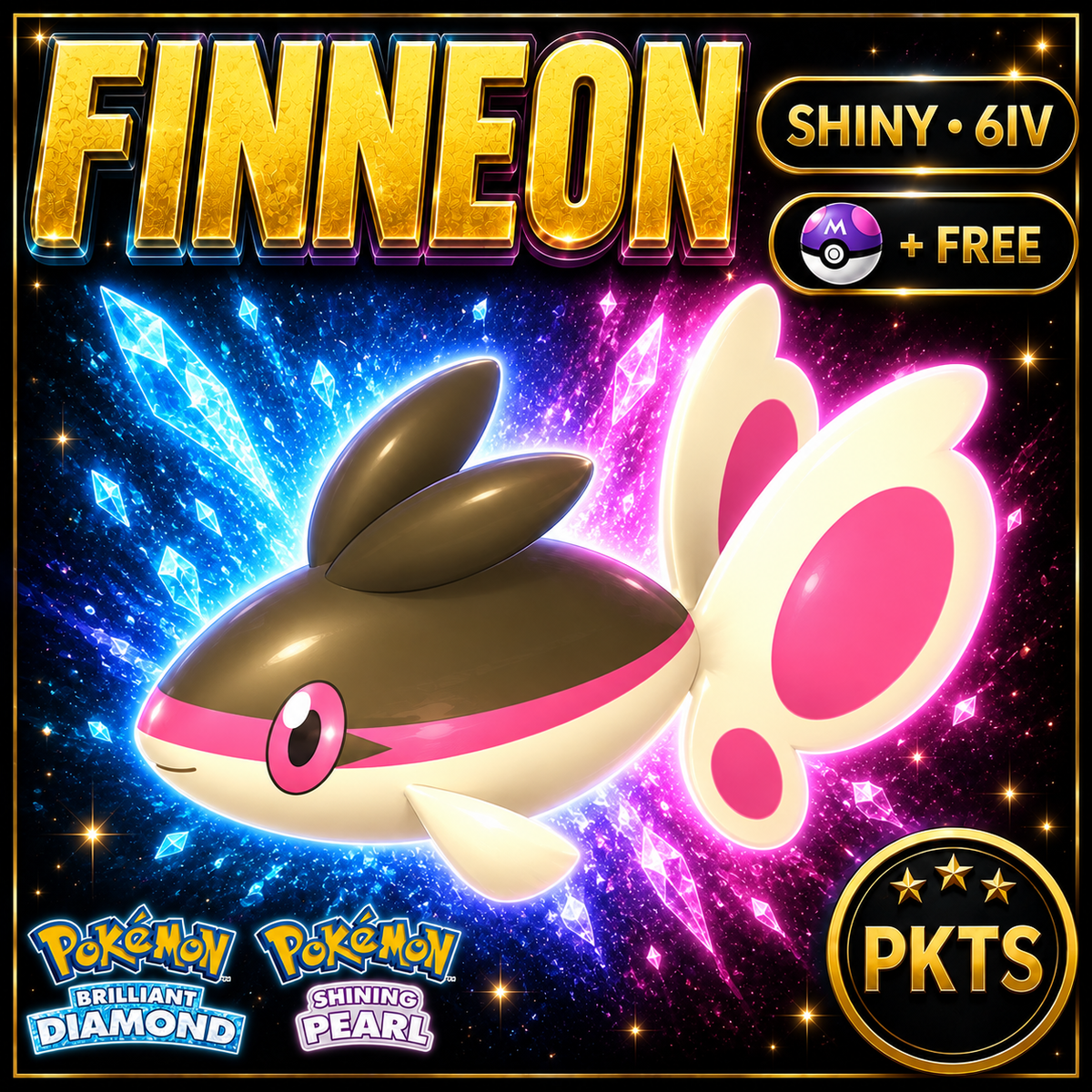 Shiny Finneon for Pokémon Brilliant Diamond & Shining Pearl (BDSP), 6IV, PKTS.
