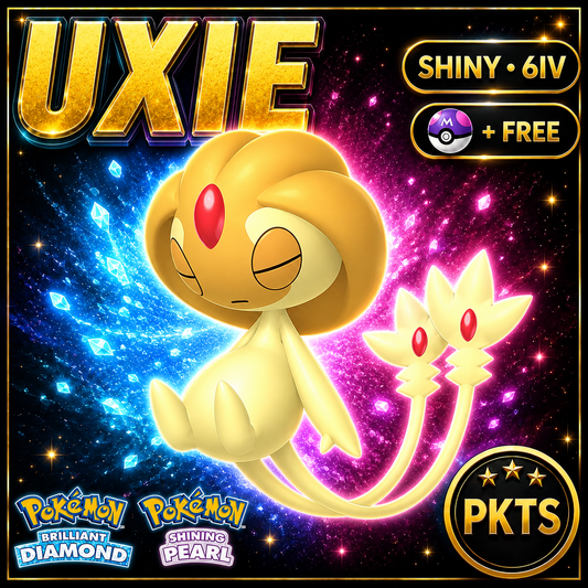 Shiny Uxie for Pokémon Brilliant Diamond & Shining Pearl (BDSP), 6IV, PKTS.