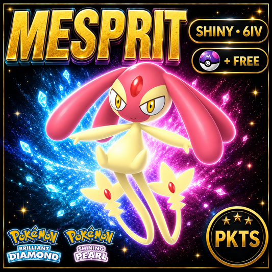 Shiny Mesprit for Pokémon Brilliant Diamond & Shining Pearl (BDSP), 6IV, PKTS.