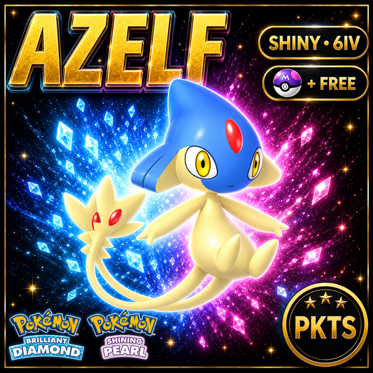 Shiny Azelf for Pokémon Brilliant Diamond & Shining Pearl (BDSP), 6IV, PKTS.