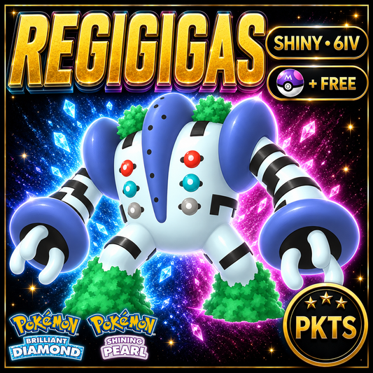 Shiny Regigigas for Pokémon Brilliant Diamond & Shining Pearl (BDSP), 6IV, PKTS.