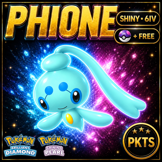 Shiny Phione for Pokémon Brilliant Diamond & Shining Pearl (BDSP), 6IV, PKTS.
