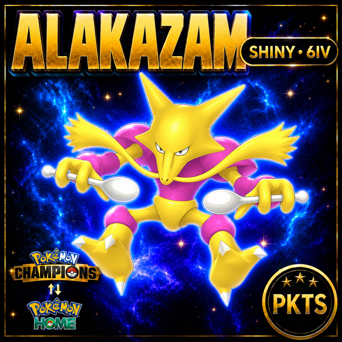 Shiny Alakazam Pokémon Champions 6IV Competitive Battle Ready - Image 1