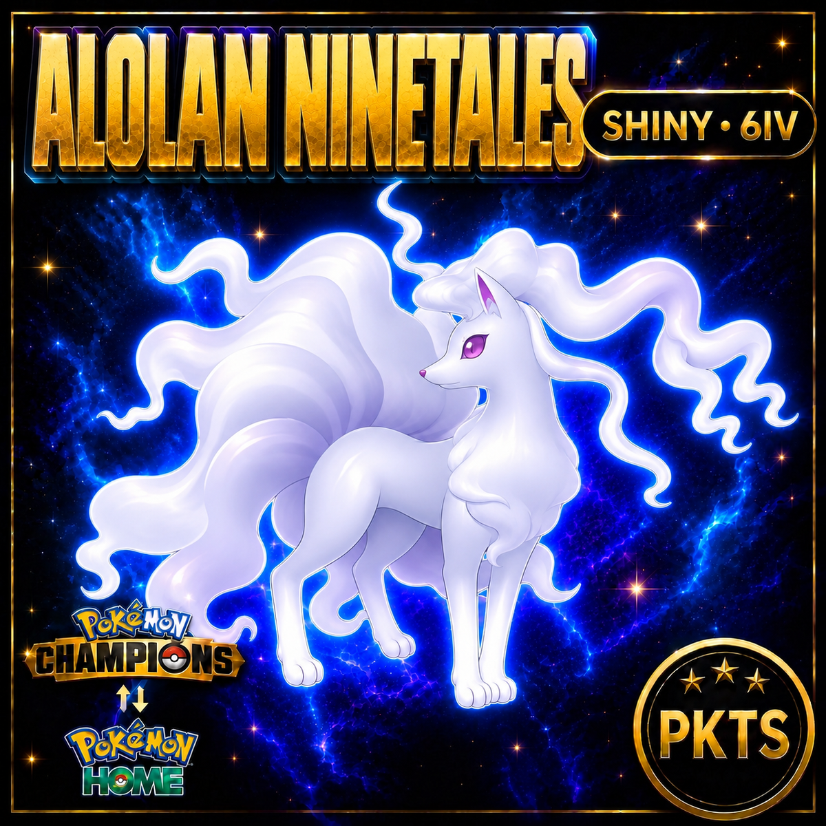 Shiny Alolan Ninetales Pokémon Champions 6IV Competitive Battle Ready - Image 1