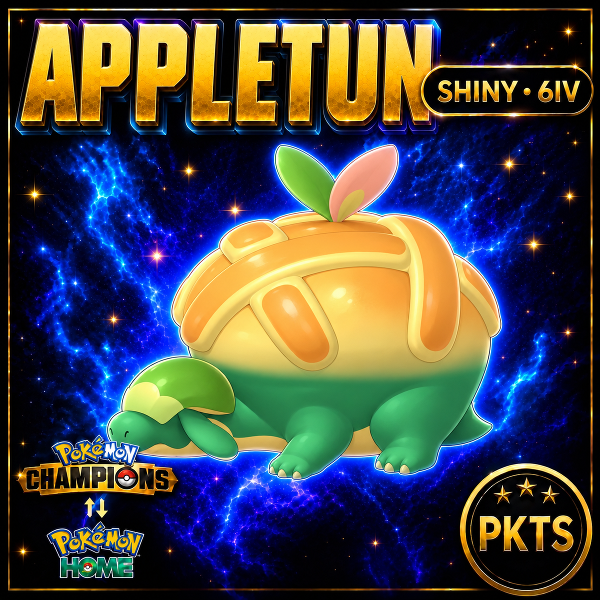 Shiny Appletun Pokémon Champions 6IV Competitive Battle Ready - Image 1