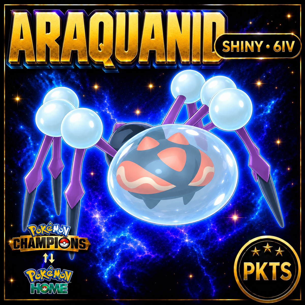 Shiny Araquanid Pokémon Champions 6IV Competitive Battle Ready - Image 1