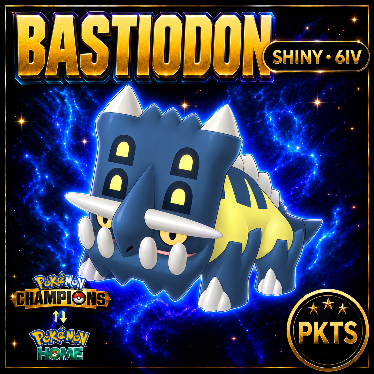 Shiny Bastiodon Pokémon Champions 6IV Competitive Battle Ready - Image 1