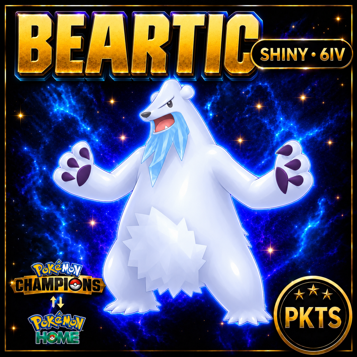 Shiny Beartic Pokémon Champions 6IV Competitive Battle Ready - Image 1