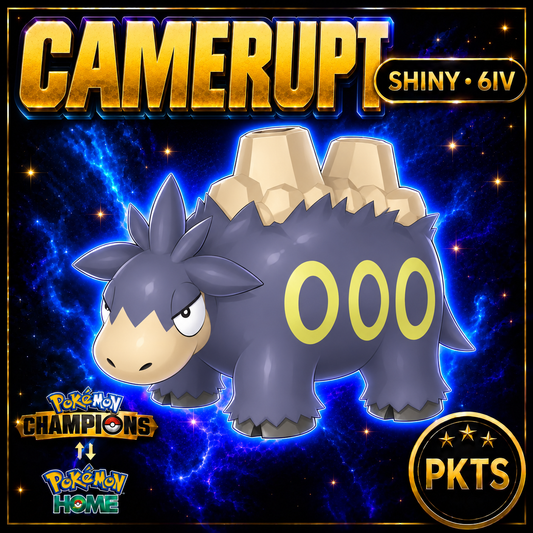 Shiny Camerupt Pokémon Champions 6IV Competitive Battle Ready - Image 1