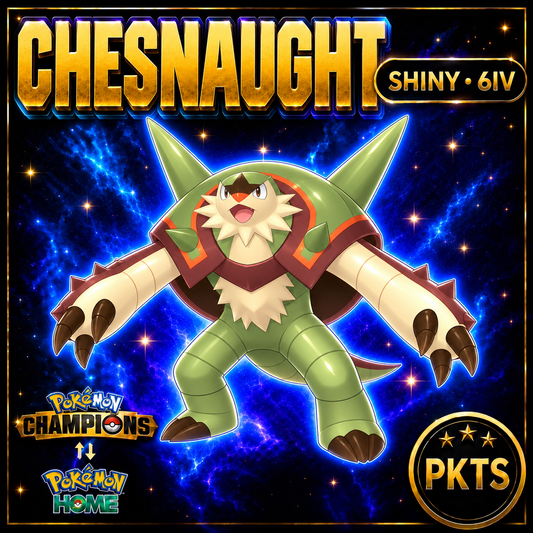 Shiny Chesnaught Pokémon Champions 6IV Competitive Battle Ready - Image 1
