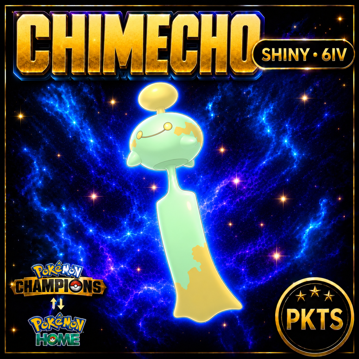 Shiny Chimecho Pokémon Champions 6IV Competitive Battle Ready - Image 1