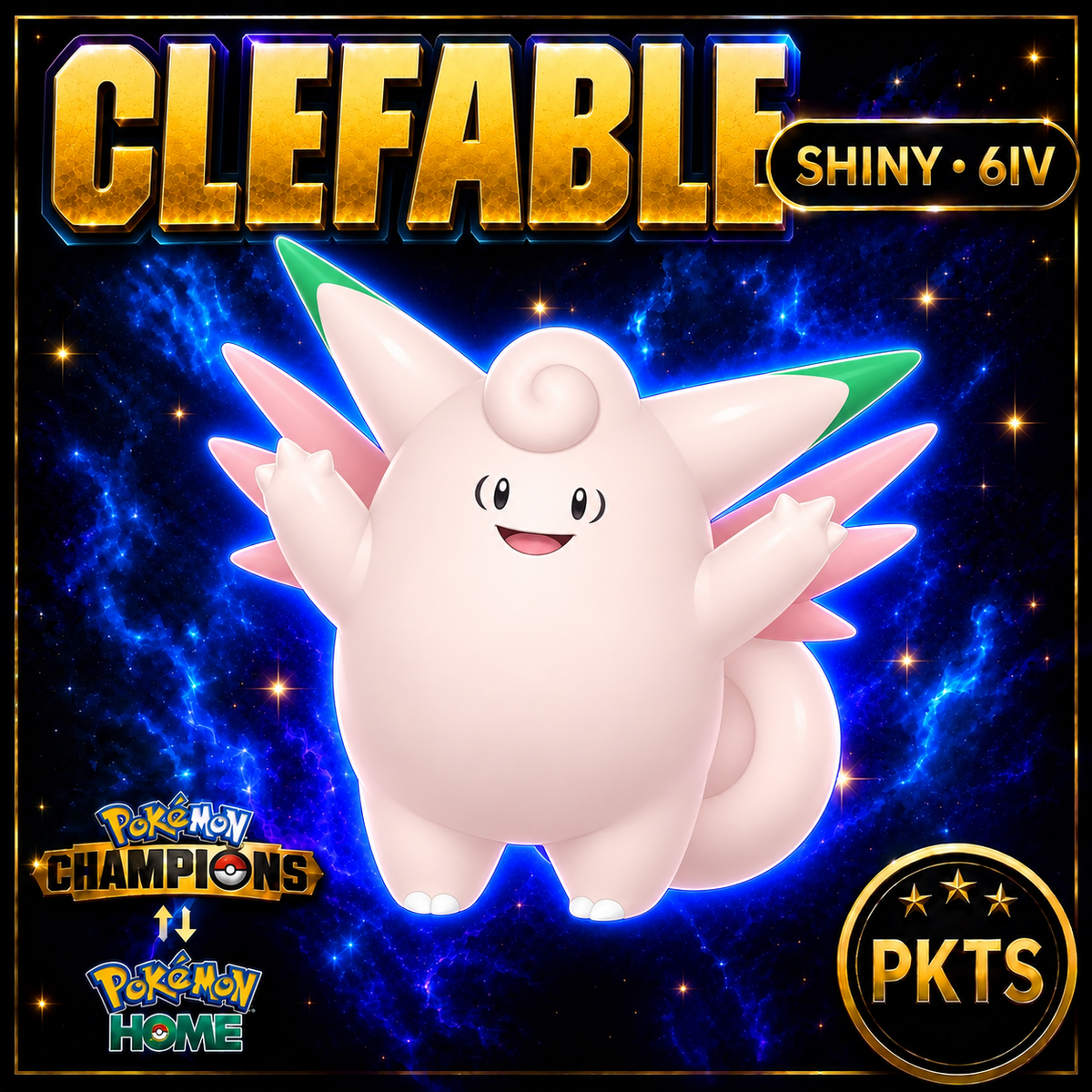 Shiny Clefable Pokémon Champions 6IV Competitive Battle Ready - Image 1