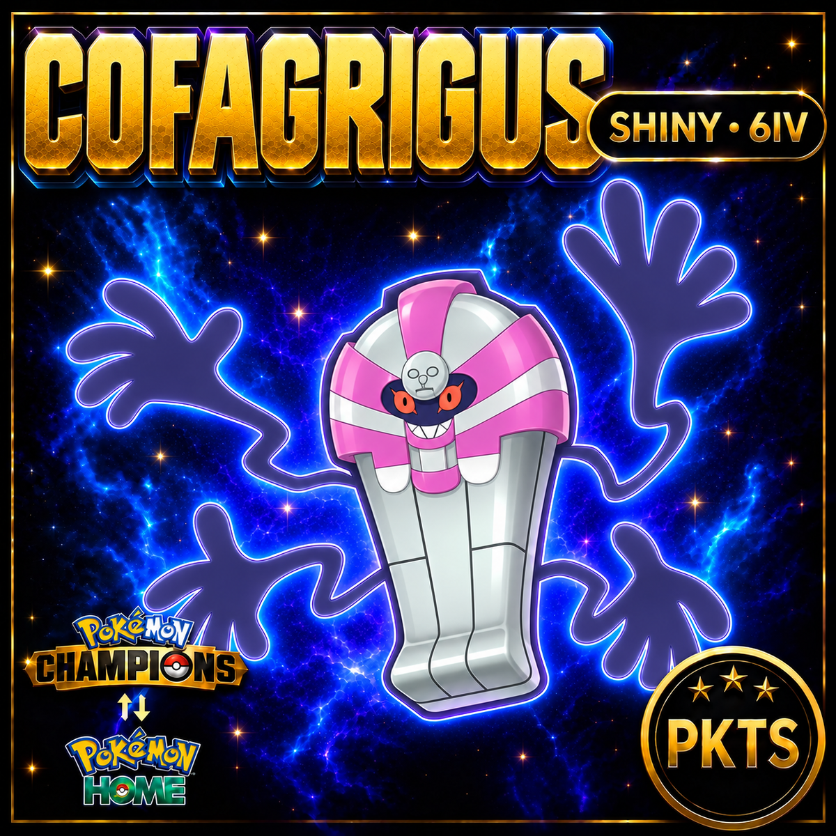 Shiny Cofagrigus Pokémon Champions 6IV Competitive Battle Ready - Image 1