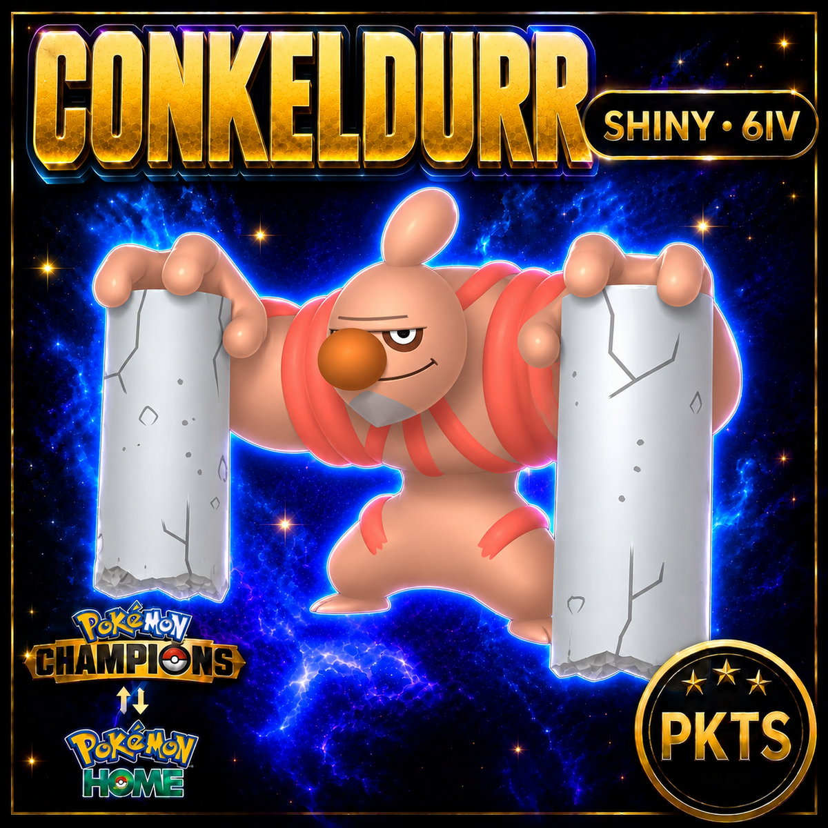 Shiny Conkeldurr Pokémon Champions 6IV Competitive Battle Ready - Image 1