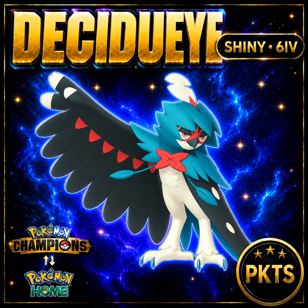 Shiny Decidueye Pokémon Champions 6IV Competitive Battle Ready - Image 1