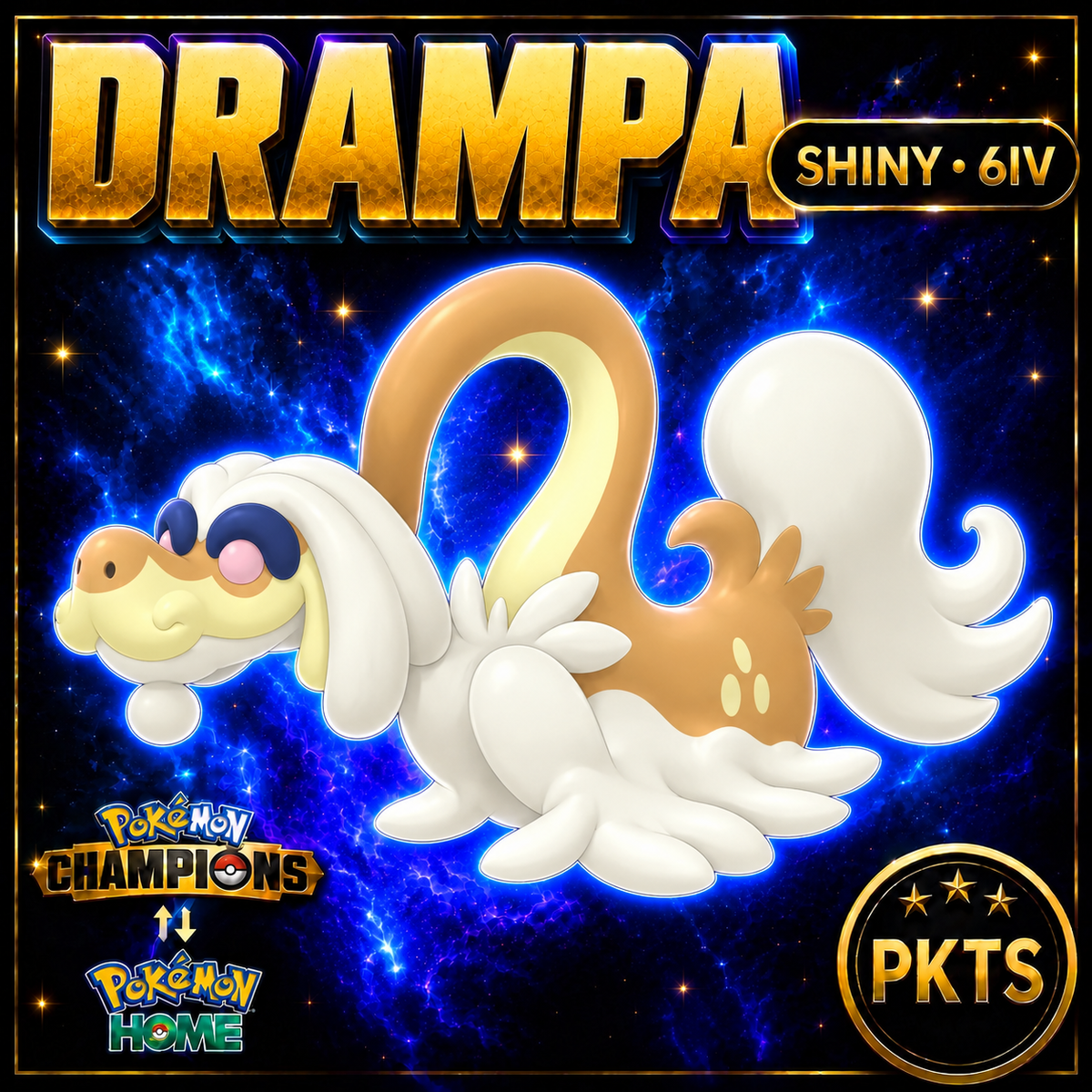 Shiny Drampa Pokémon Champions 6IV Competitive Battle Ready - Image 1