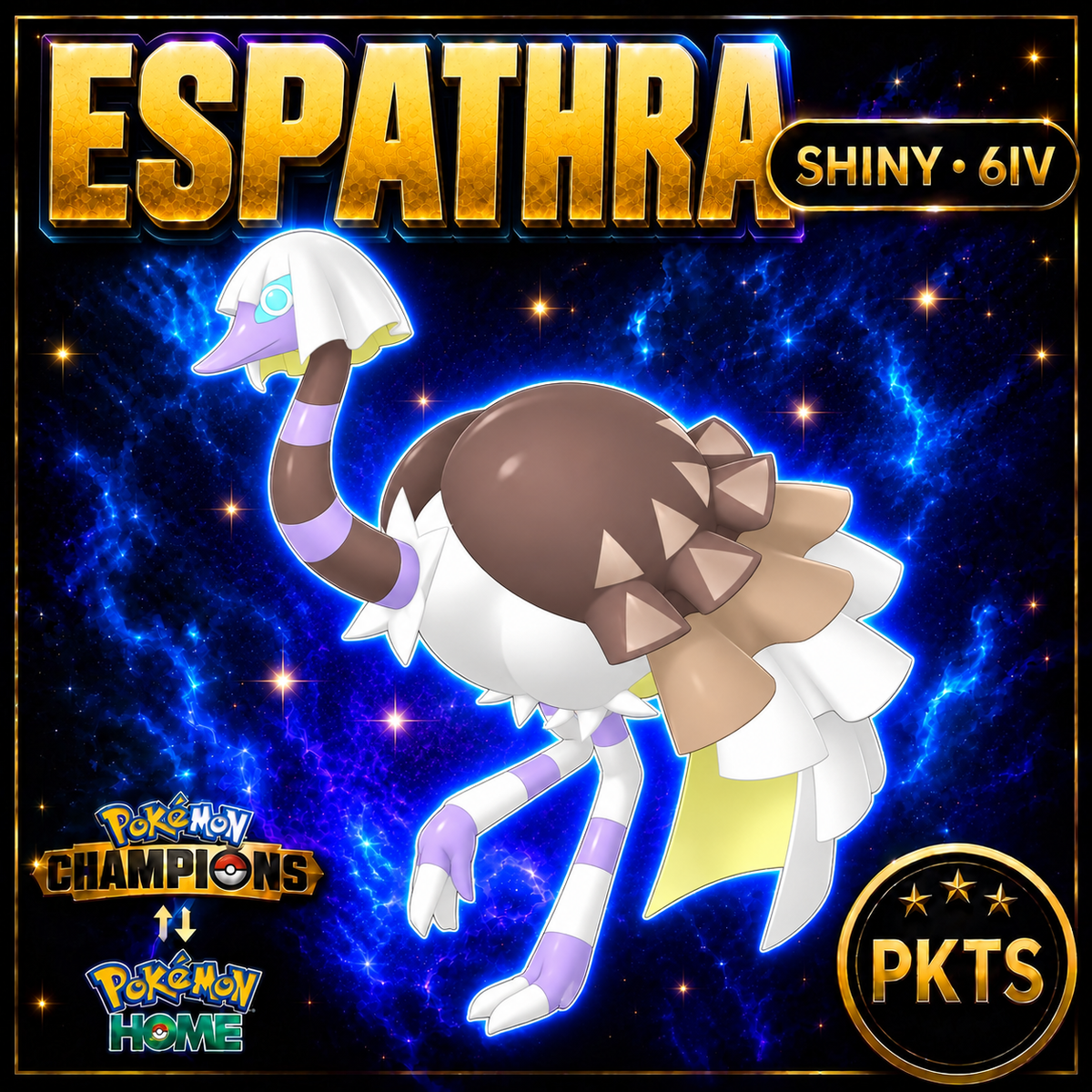 Shiny Espathra Pokémon Champions 6IV Competitive Battle Ready - Image 1