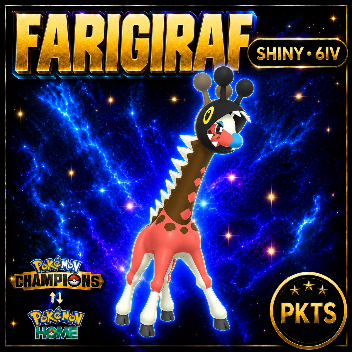 Shiny Farigiraf Pokémon Champions 6IV Competitive Battle Ready - Image 1