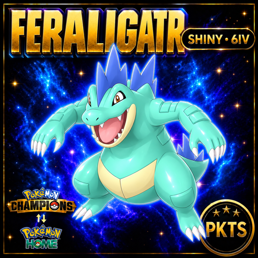 Shiny Feraligatr Pokémon Champions 6IV Competitive Battle Ready - Image 1