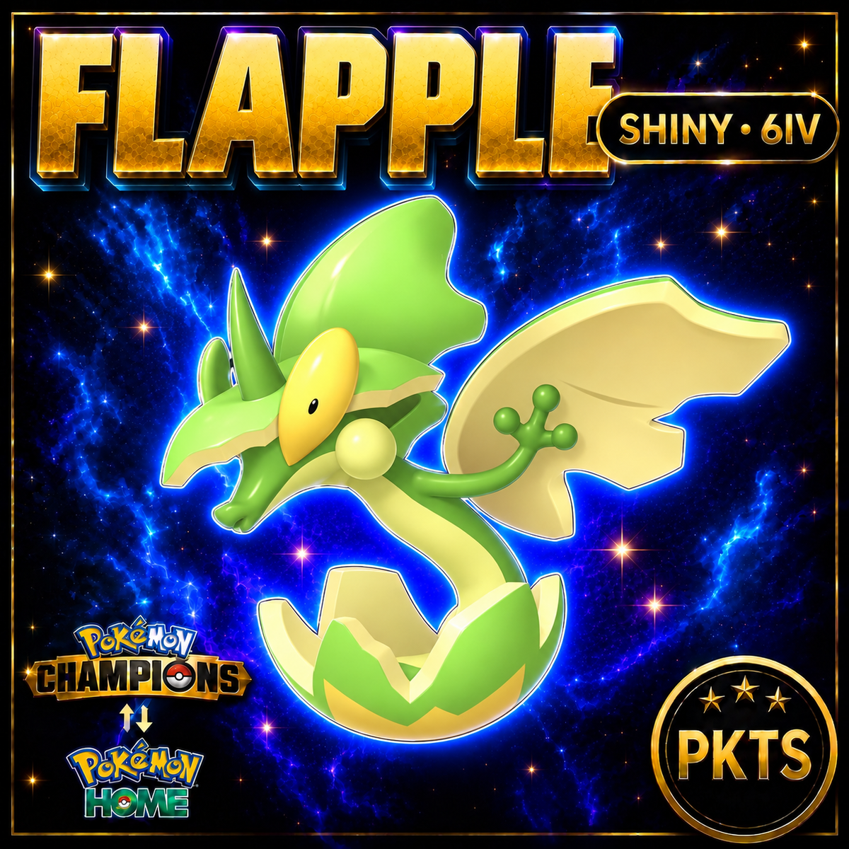 Shiny Flapple Pokémon Champions 6IV Competitive Battle Ready - Image 1