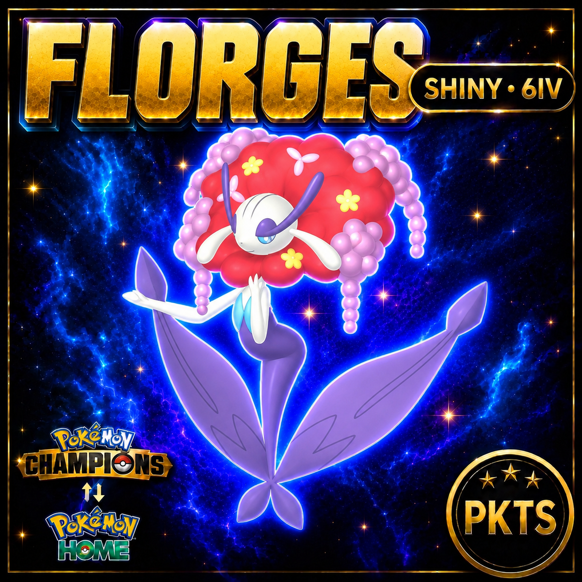 Shiny Florges Pokémon Champions 6IV Competitive Battle Ready - Image 1