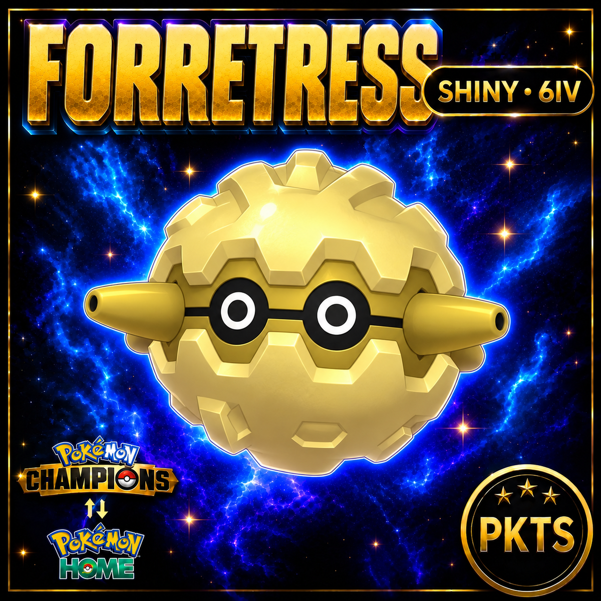 Shiny Forretress Pokémon Champions 6IV Competitive Battle Ready - Image 1