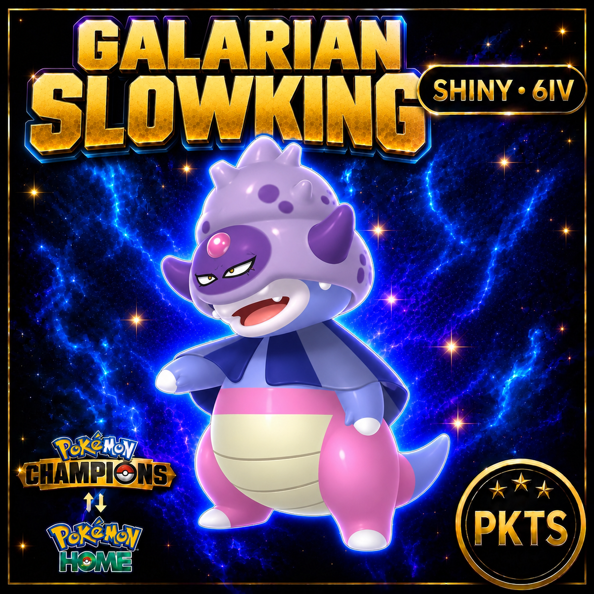 Shiny Galarian Slowking Pokémon Champions 6IV Competitive Battle Ready - Image 1