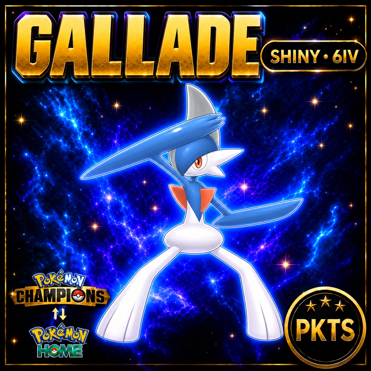 Shiny Gallade Pokémon Champions 6IV Competitive Battle Ready - Image 1