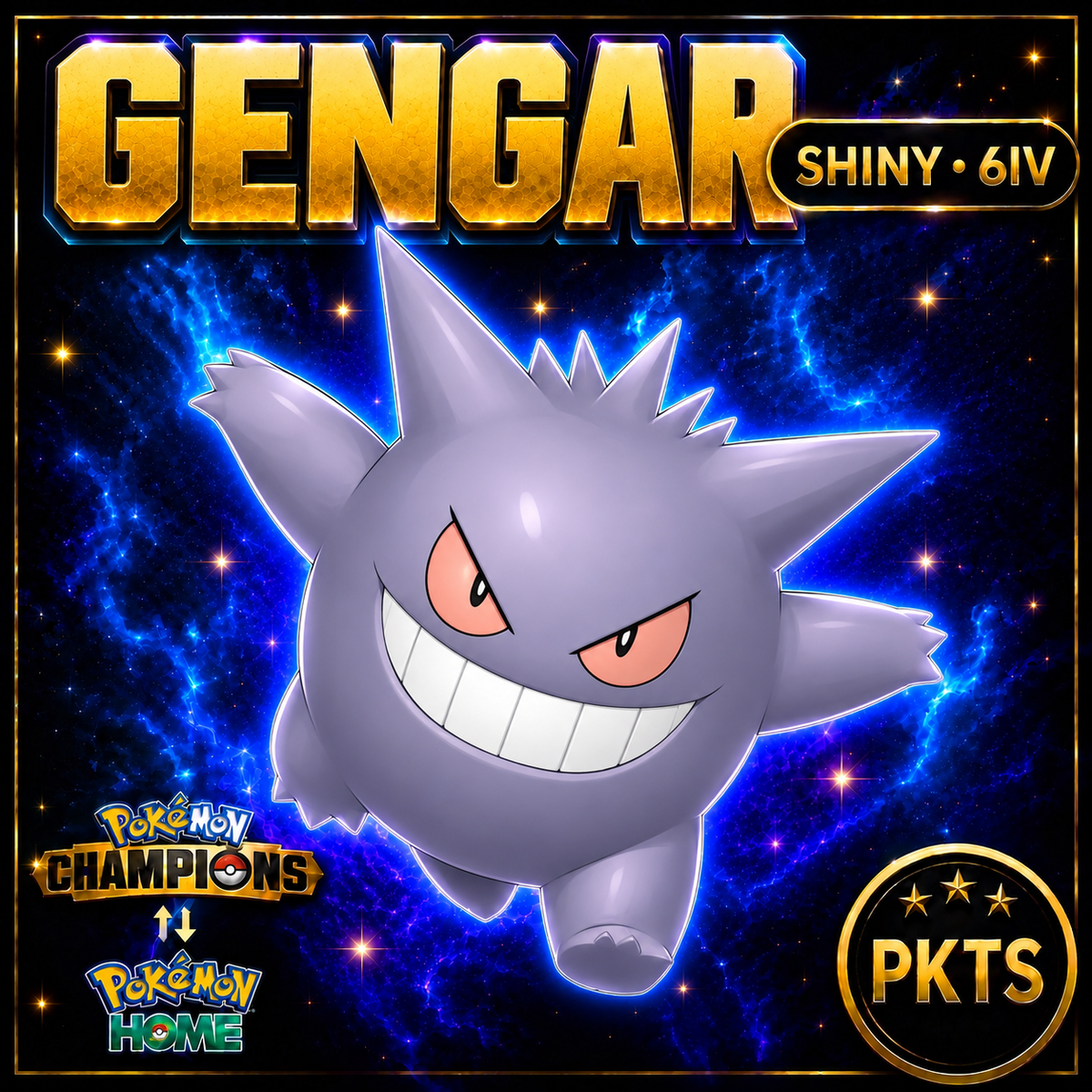 Shiny Gengar Pokémon Champions 6IV Competitive Battle Ready - Image 1