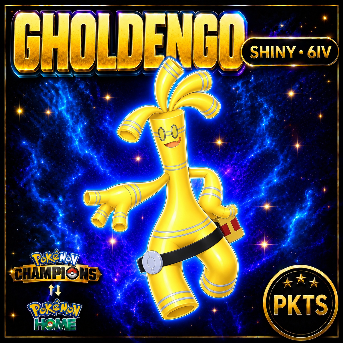 Shiny Gholdengo Pokémon Champions 6IV Competitive Battle Ready - Image 1