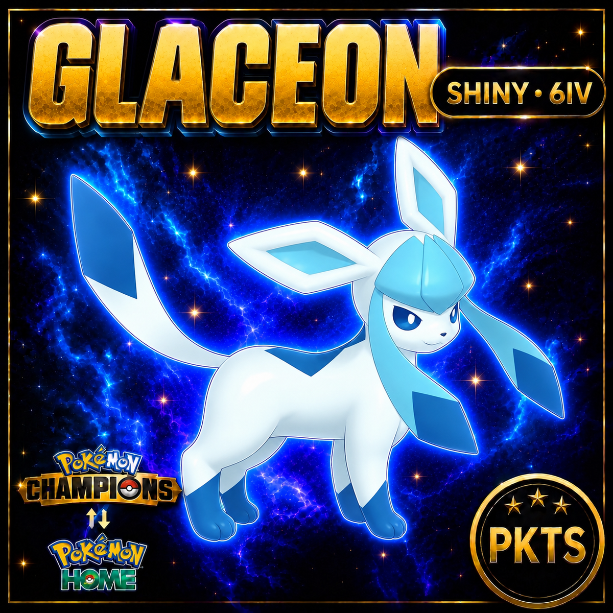 Shiny Glaceon Pokémon Champions 6IV Competitive Battle Ready - Image 1